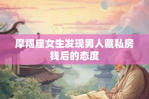 摩羯座女生发现男人藏私房钱后的态度