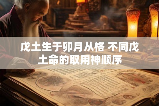 戊土生于卯月从格 不同戊土命的取用神顺序