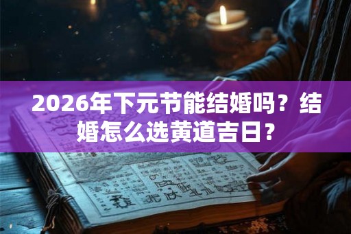2026年下元节能结婚吗?结婚怎么选黄道吉日? 2026年下元节能结婚吗?结婚怎么选黄道吉日?