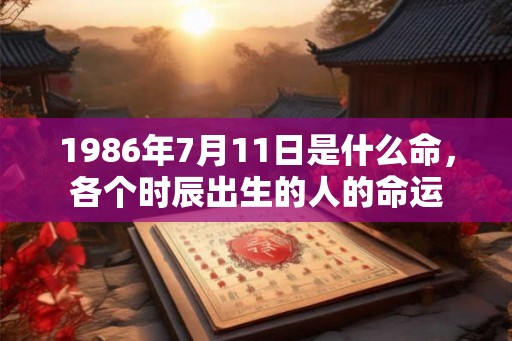 1986年7月11日是什么命，各个时辰出生的人的命运