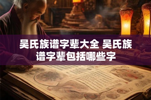 吴氏族谱字辈大全 吴氏族谱字辈包括哪些字
