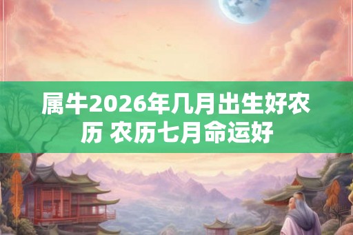 属牛2026年几月出生好农历 农历七月命运好