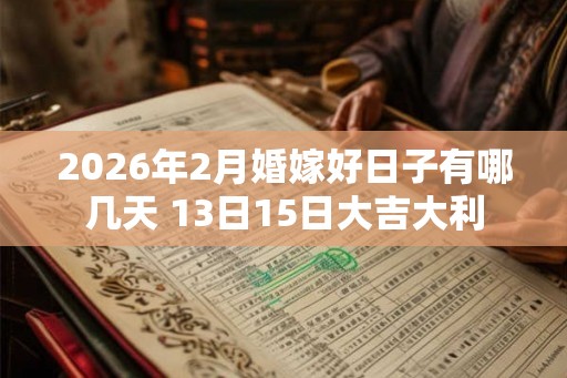2026年2月婚嫁好日子有哪几天 13日15日大吉大利