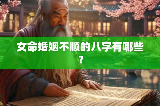 女命婚姻不顺的八字有哪些? 女命婚姻不顺的八字有哪些?