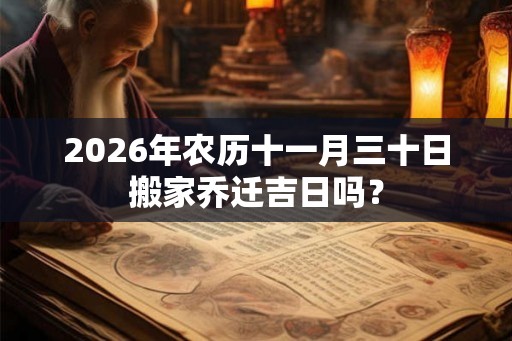 2026年农历十一月三十日搬家乔迁吉日吗？