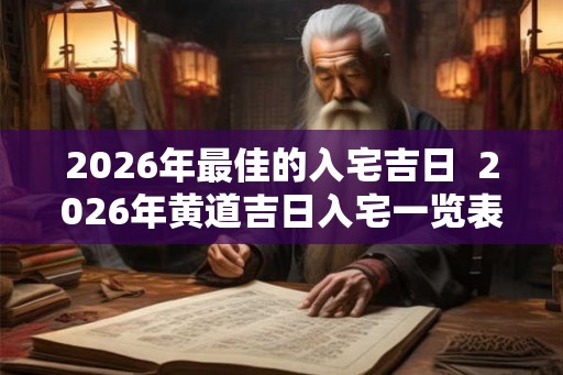 2026年最佳的入宅吉日  2026年黄道吉日入宅一览表