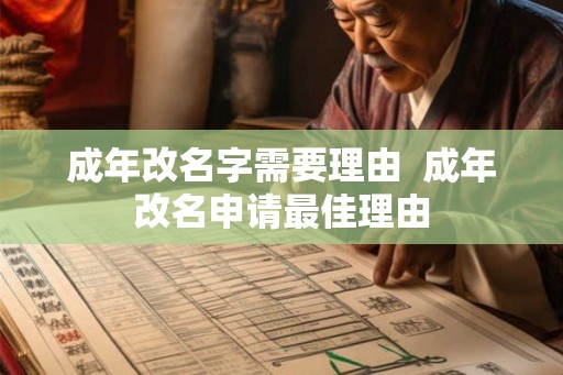 成年改名字需要理由  成年改名申请最佳理由