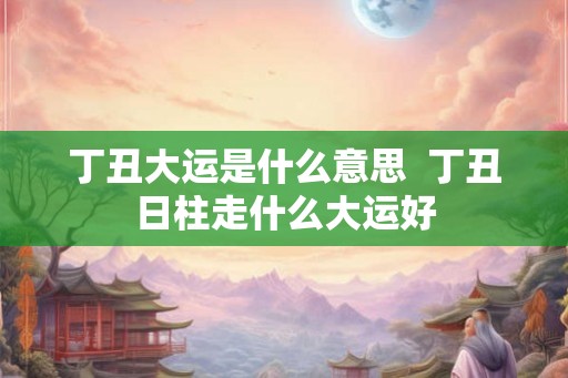 丁丑大运是什么意思  丁丑日柱走什么大运好