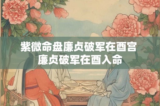 紫微命盘廉贞破军在酉宫 廉贞破军在酉入命