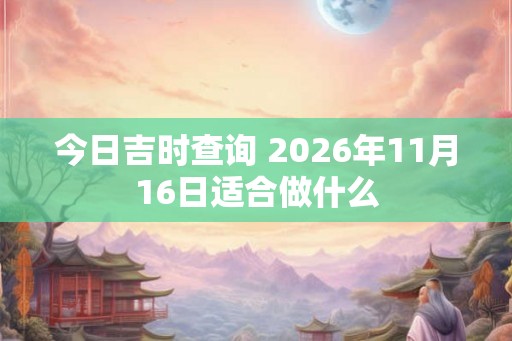 今日吉时查询 2026年11月16日适合做什么