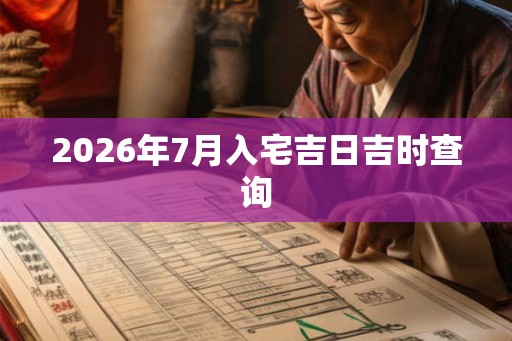2026年7月入宅吉日吉时查询