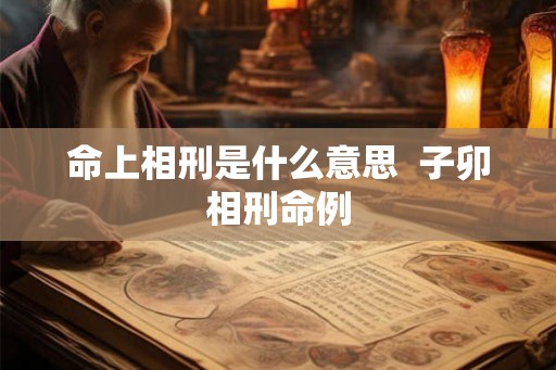 命上相刑是什么意思  子卯相刑命例