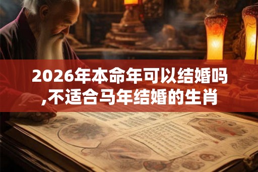 2026年本命年可以结婚吗,不适合马年结婚的生肖