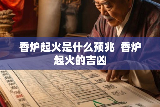 香炉起火是什么预兆  香炉起火的吉凶