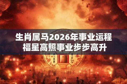 生肖属马2026年事业运程 福星高照事业步步高升