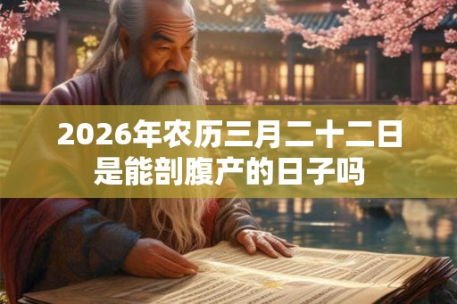 2026年农历三月二十二日是能剖腹产的日子吗