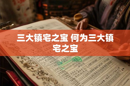 三大镇宅之宝 何为三大镇宅之宝