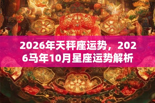 2026年天秤座运势，2026马年10月星座运势解析