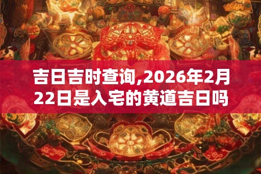 吉日吉时查询,2026年2月22日是入宅的黄道吉日吗