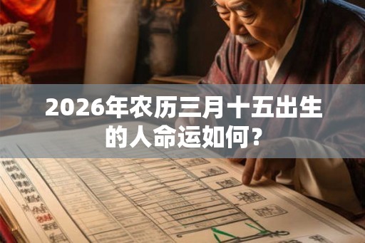 2026年农历三月十五出生的人命运如何？