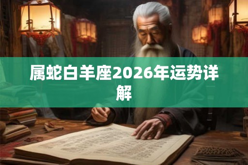属蛇白羊座2026年运势详解