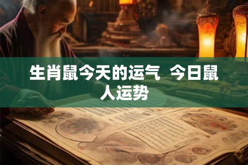 生肖鼠今天的运气  今日鼠人运势