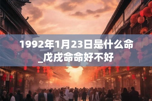 1992年1月23日是什么命_戊戌命命好不好
