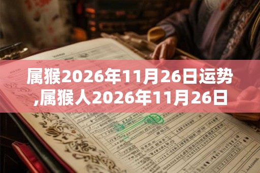 属猴2026年11月26日运势,属猴人2026年11月26日财运,生肖猴2026年11月26日运势