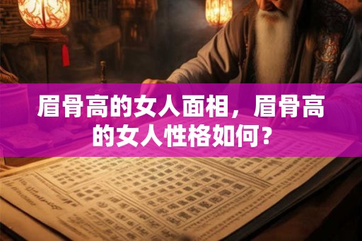 眉骨高的女人面相,眉骨高的女人性格如何? 眉骨高的女人面相,眉骨高的女人性格如何?