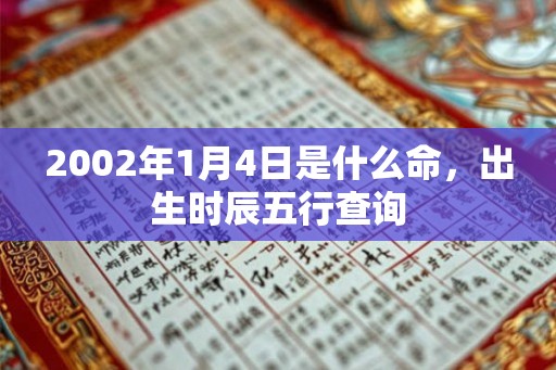 2002年1月4日是什么命，出生时辰五行查询