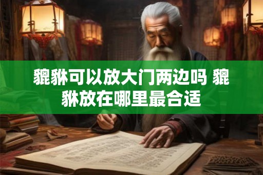 貔貅可以放大门两边吗 貔貅放在哪里最合适