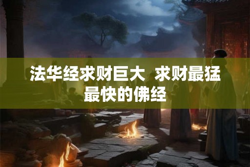 法华经求财巨大 求财最猛最快的佛经 法华经求财巨大 求财最猛最快的佛经