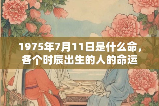 1975年7月11日是什么命,各个时辰出生的人的命运 1975年7月11日是什么命,各个时辰出生的人的命运