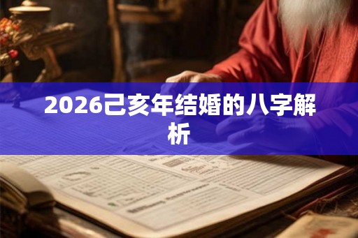 2026己亥年结婚的八字解析
