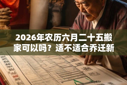2026年农历六月二十五搬家可以吗？适不适合乔迁新居？