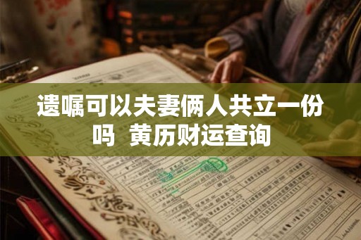 遗嘱可以夫妻俩人共立一份吗  黄历财运查询