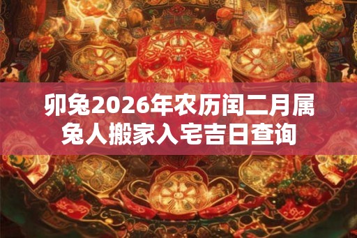 卯兔2026年农历闰二月属兔人搬家入宅吉日查询