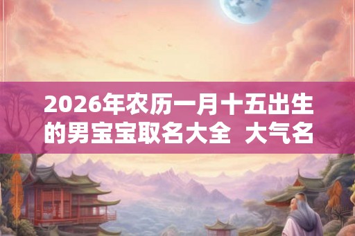 2026年农历一月十五出生的男宝宝取名大全  大气名字