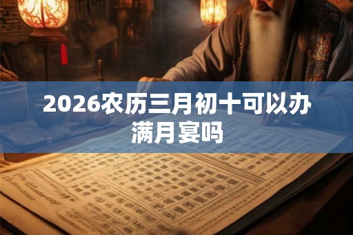 2026农历三月初十可以办满月宴吗