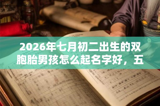 2026年七月初二出生的双胞胎男孩怎么起名字好，五行属什么？