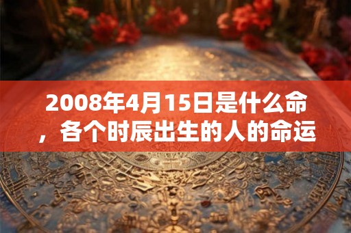 2008年4月15日是什么命，各个时辰出生的人的命运