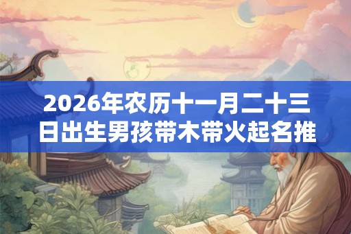 2026年农历十一月二十三日出生男孩带木带火起名推荐