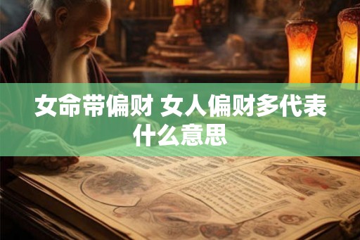 女命带偏财 女人偏财多代表什么意思