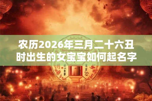 农历2026年三月二十六丑时出生的女宝宝如何起名字有特色，五行属什么