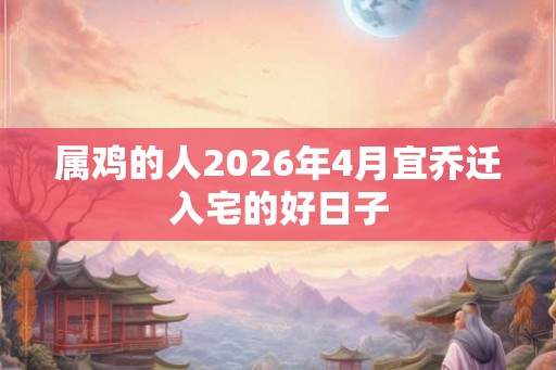 属鸡的人2026年4月宜乔迁入宅的好日子 属鸡的人2026年4月宜乔迁入宅的好日子