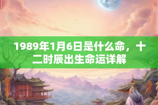 1989年1月6日是什么命，十二时辰出生命运详解