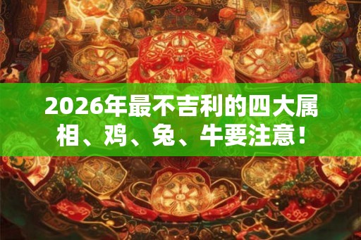 2026年最不吉利的四大属相、鸡、兔、牛要注意！