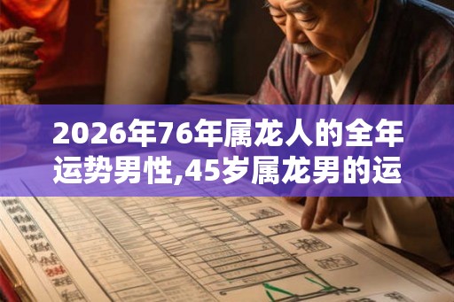 2026年76年属龙人的全年运势男性,45岁属龙男的运程
