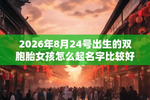 2026年8月24号出生的双胞胎女孩怎么起名字比较好，五行属什么？