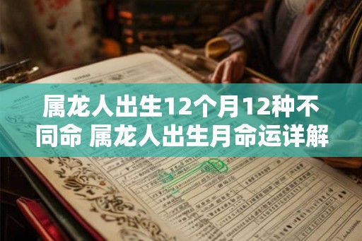 属龙人出生12个月12种不同命 属龙人出生月命运详解
